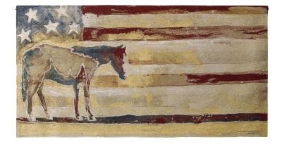 Stars & Stripes Horse Loom Woven Tapestry - 67 x 132 cm (2'3" x 4'4") - Requires Rod Size 3