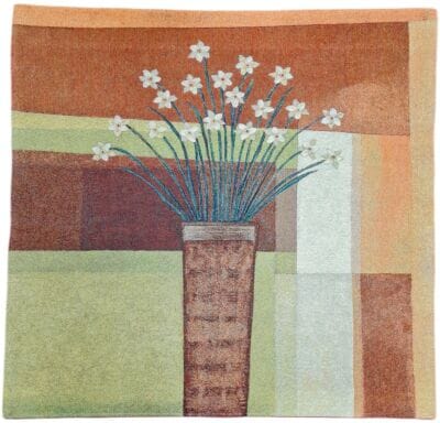 Terracotta Vase Loom Woven Tapestry - 86 x 86 cm (2'10" x 2'10") - Requires Rod Size 2 - Last Piece Remaining!