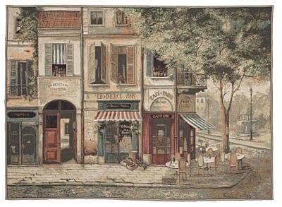 Paris Corner Cafe Loom Woven Tapestry - 104 x 142 cm (3'5" x 4'8") - Requires Rod Size 4
