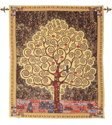 Klimt Tree Jaune Loom Woven Tapestry - 111 x 87 cm (3'8" x 2'10") - Requires Rod Size 2 - Last Piece Remaining!