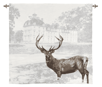 Chateau Cheverny Stag Loom Woven Tapestry - 145 x 145 cm (4'9" x 4'9") - Requires Rod Size 4 - Last Piece Remaining!