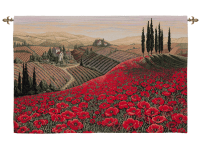 Poppyfields of Tuscany Loom Woven Tapestry - 2 Sizes Available