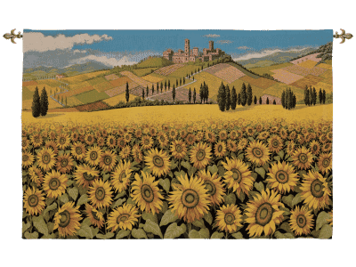 Sunflowers of Tuscany Loom Woven Tapestry - 2 Sizes Available