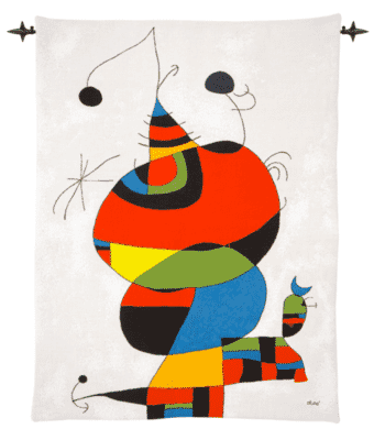 Femme, Oiseau, Etoile by Joan Miro Tapestry - 95 x 72 cm (3'1" x 2'4") - Requires Rod Size 2 - Last Piece Remaining!