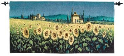 Panorama Sunflowers Loom Woven Tapestry - 66 x 132 cm (2'2" x 4'4") - Requires Rod Size 3