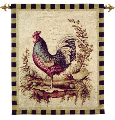 Cockerel II Loom Woven Tapestry - 102 x 87 cm (3'4" x 2'10") - Requires Rod Size 2