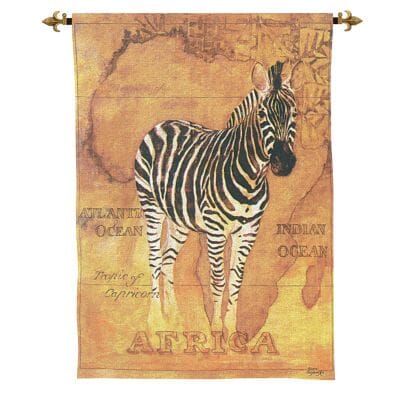 Safari Zebra Loom Woven Tapestry - 132 x 94 cm (4'4" x 3'1") - Requires Rod Size 2