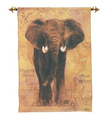 Safari Elephant Loom Woven Tapestry - 132 x 94 cm (4'4" x 3'1") - Requires Rod Size 2