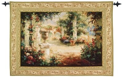 Sunlit Courtyard Loom Woven Tapestry - 2 Sizes Available