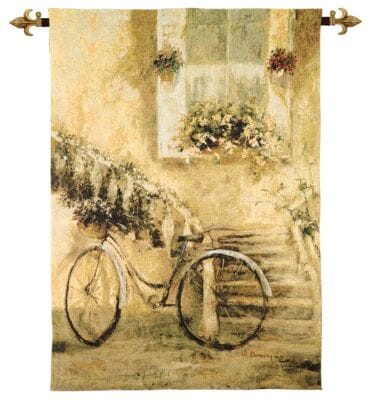 Courtyard Bicycle Loom Woven Tapestry - 133 x 95 cm (4'4" x 3'1") - Requires Rod Size 2