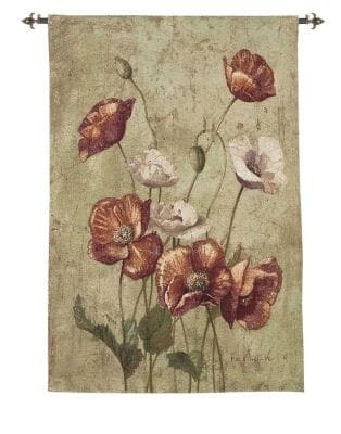 Wild Poppies Loom Woven Tapestry - 132x90cm (4'4"x3'0") - Requires Rod Size 2