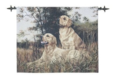 Golden Retrievers Loom Woven Tapestry - 66 x 82 cm (2'2" x 2'8") - Requires Rod Size 2