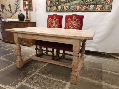 Oak Refectory Table with Moulded Rails 5'0"x3'0" Sand-Blasted Finish