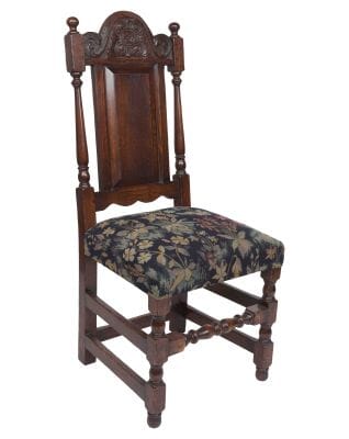 Carved Stuart Oak Sidechair                            