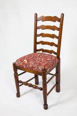Ladderback Oak Sidechair with Upholstered Seats