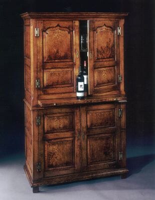 Wine Cabinet in Pippy Oak - H.168 x W.104 x D. 49cm