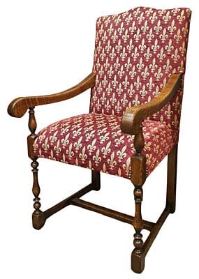 Fleur de Lys Upholstered Armchair - Last Piece Remaining!