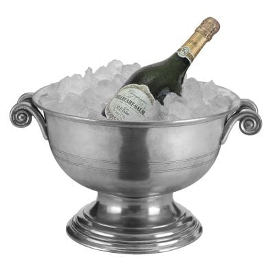 Pewter Champagne Cooler with scroll handles
