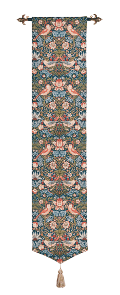 Strawberry Thief Blue Tapestry Banner - 154 x 32cm (61" x 13") - Requires Rod Size 1