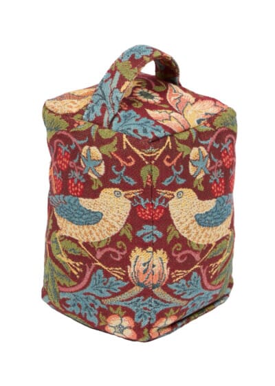 Strawberry Thief Red Tapestry Doorstop