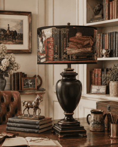 Library Tapestry Lampshade - D.40 x H.22cm