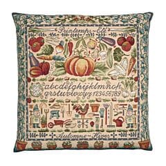 Seasons Sampler Tapestry Cushion with Feather Filler - 46x46cm (18"x18") - Last Four Pieces Remaining!