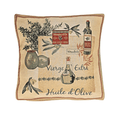 French Wine Tapestry Cushion with Feather Filler - 46x46cm (18"x18") - Last Piece Remaining!