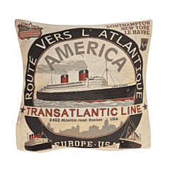 Atlantic Crossing Tapestry Cushion with Feather Filler - 46x46cm (18"x18") - Last Piece Remaining!