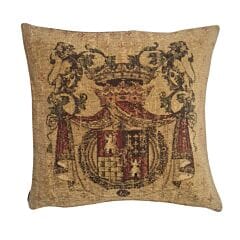 Armorial Shield Tapestry Cushion with Feather Filler - 46x46cm (18"x18") - Last Piece Remaining!