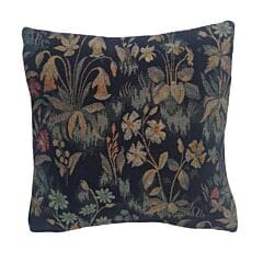 Tudor Mille-fleur Tapestry Cushion with Feather Filler - 43x43cm (17"x17") - Last Piece Remaining!