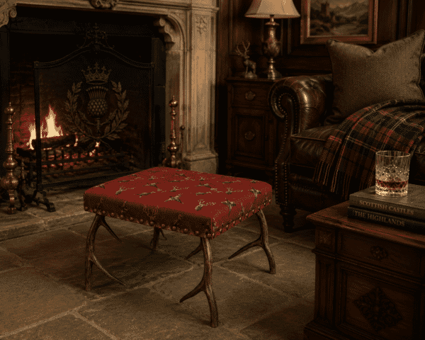 Highland Claret Antler Stool