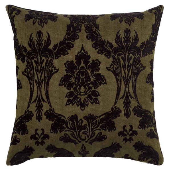 Green Damask Regular Cushion with filler - 46x46cm (18