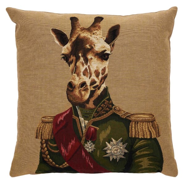 Colonel Giraffe  Tapestry Cushion - 46x46cm (18