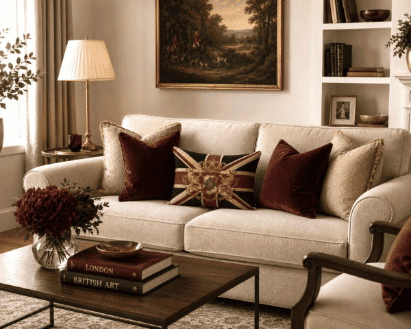 Union Jack Crest Oblong Tapestry Cushion - 30x44cm (12