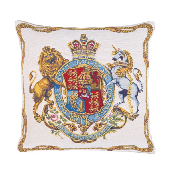 Lion & Unicorn Coat of Arms Tapestry Cushion - 46 x 46cm