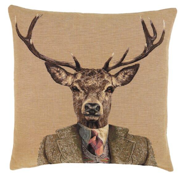 City Stag Tapestry Cushion with filler - 46x46cm (18