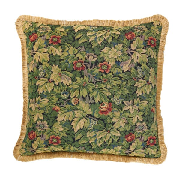 Verdure Chambord Cushion with Gold Fringe - 58x58cm (23