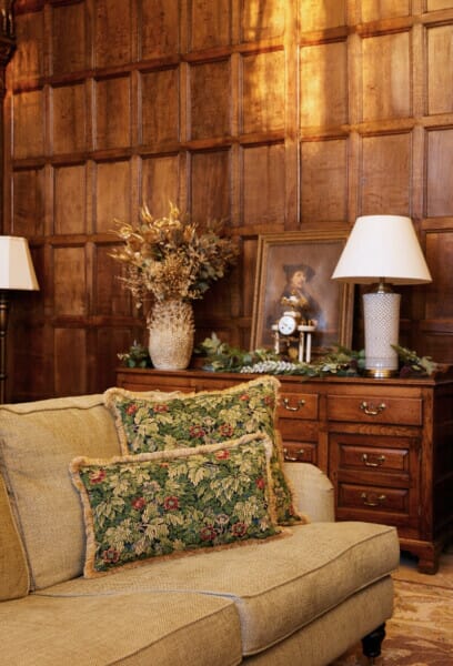 Verdure Chambord Cushion with Gold Fringe - 58x58cm (23