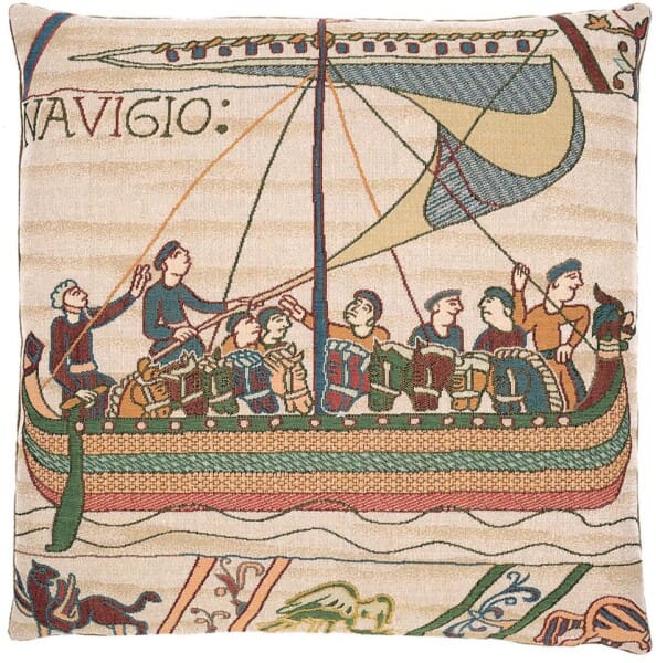 Bayeux Boatmen Tapestry Cushion - 46x46cm (18