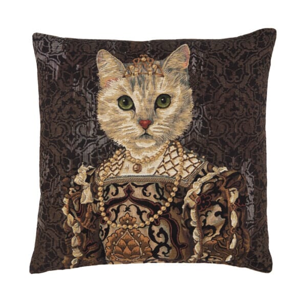 Lady Cat Tapestry Cushion - 46 x 46cm