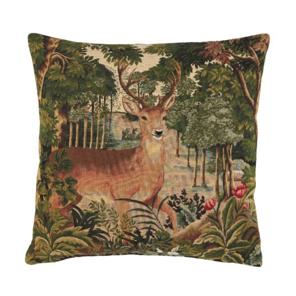 Forest Deer Tapestry Cushion - 46x46cm (18