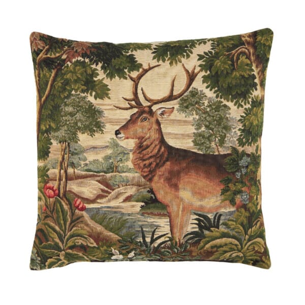 Forest Stag Tapestry Cushion - 46x46cm (18