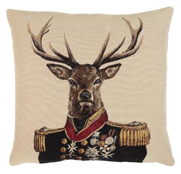 Admiral Stag Beige Tapestry Cushion with filler - 46x46cm (18