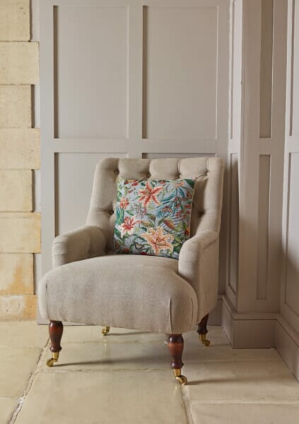 Tropical Flowers Tapestry Cushion - 46x46cm (18