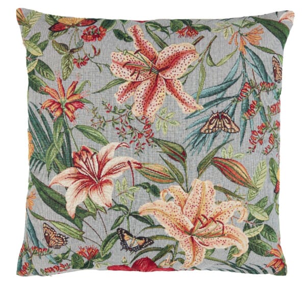 Tropical Flowers Tapestry Cushion - 46x46cm (18