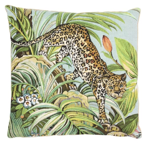 Jungle Leopard Tapestry Cushion - 46x46cm (18