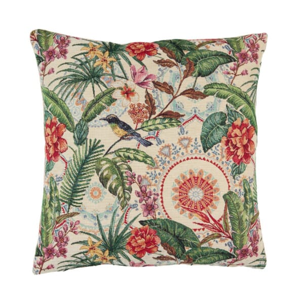 Exotic Jungle Bird Tapestry Cushion - 46x46cm (18