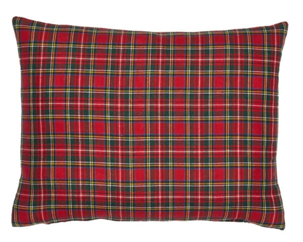 Scottish Tartan Red Cushion with Velvet back - 33x46cm (15
