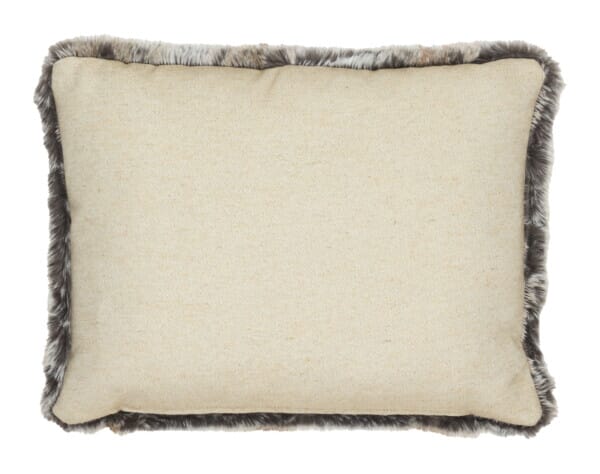 Stag Faux Fur Cushion with Linen back - 33x45cm (15