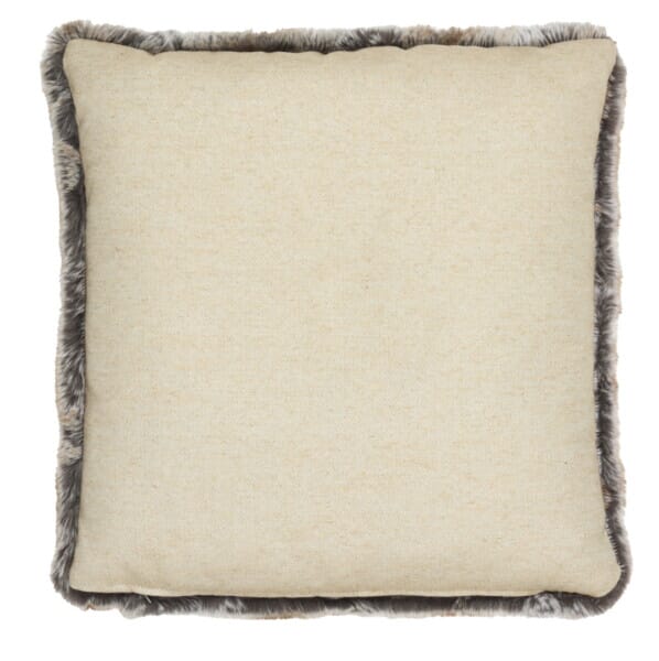 Stag Faux Fur Cushion with Linen back - 55x55cm (22